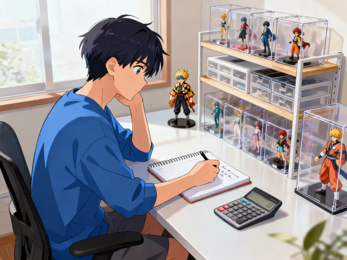 Kolekcjoner planujący budżet i miejsce na niewielką kolekcję anime
